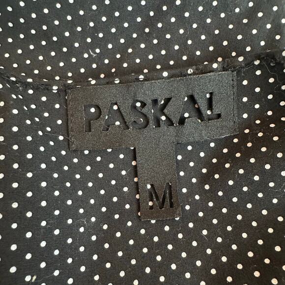 PASKAL CROP Polka Dot Ruffle Trim Blouse Cut By Hand sz M $330 Flawed-Read desc - Picture 8 of 8